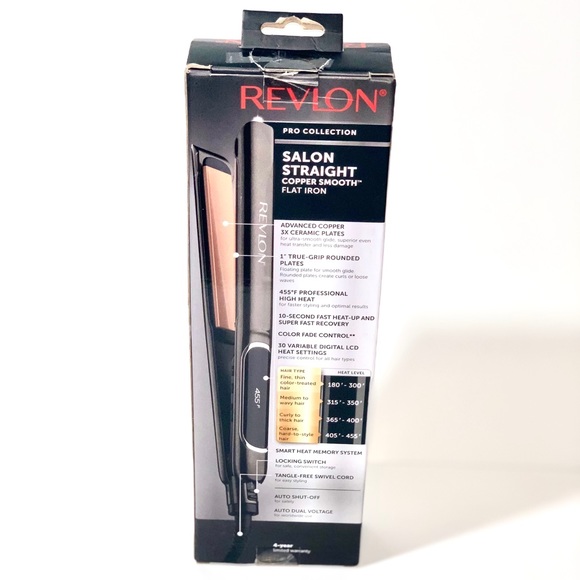 revlon pro collection salon straight copper smooth flat iron